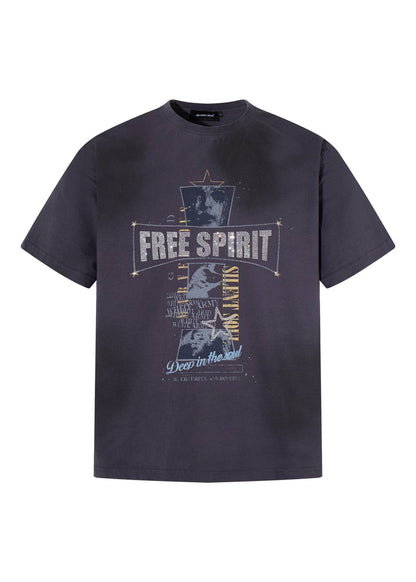 Grunge Cross Graphic Tee - Rick Circus