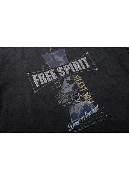 Grunge Cross Graphic Tee - Rick Circus