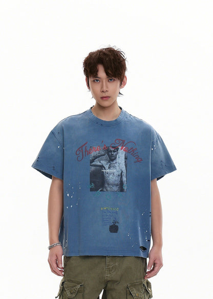 Heavyweight Distressed Graphic T-Shirt - Rick Circus