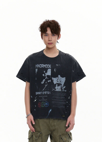Heavyweight Distressed Graphic Tee - Rick Circus