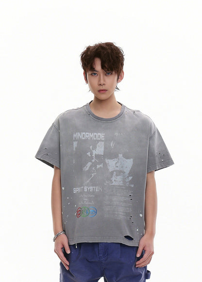 Heavyweight Distressed Graphic Tee - Rick Circus