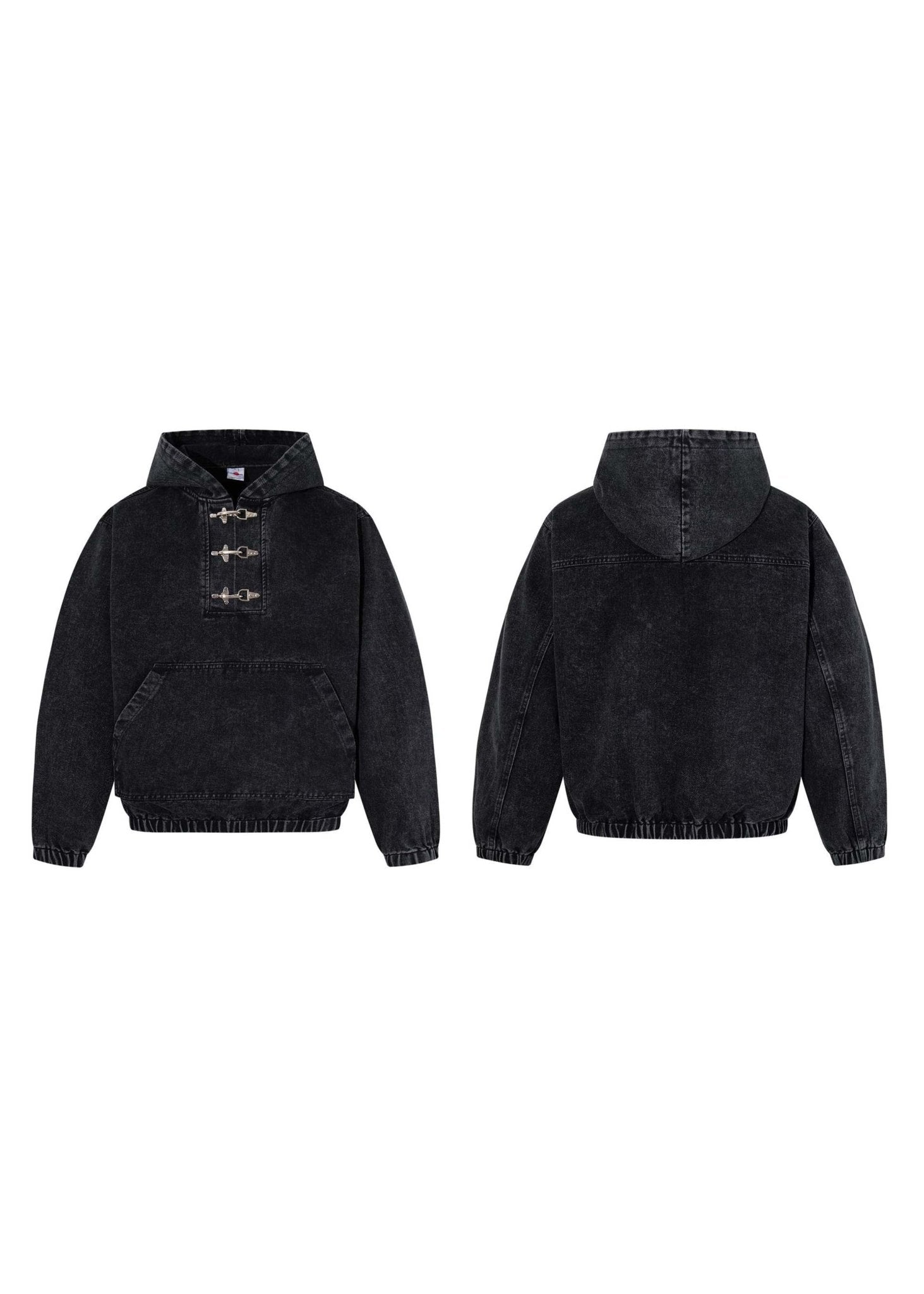 Heavyweight Washed Denim Hoodie Jacket - Rick Circus