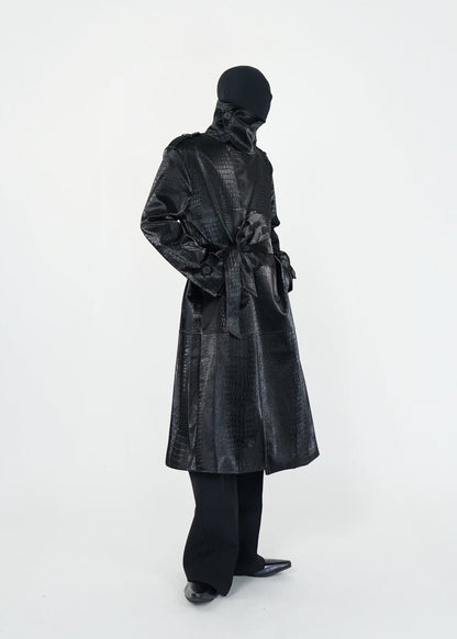 High - Neck PU Trench Coat - Rick Circus