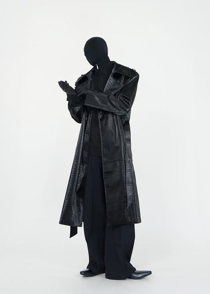High - Neck PU Trench Coat - Rick Circus