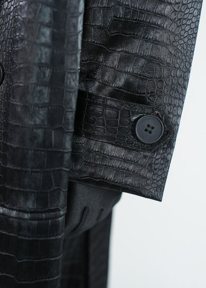 High - Neck PU Trench Coat - Rick Circus