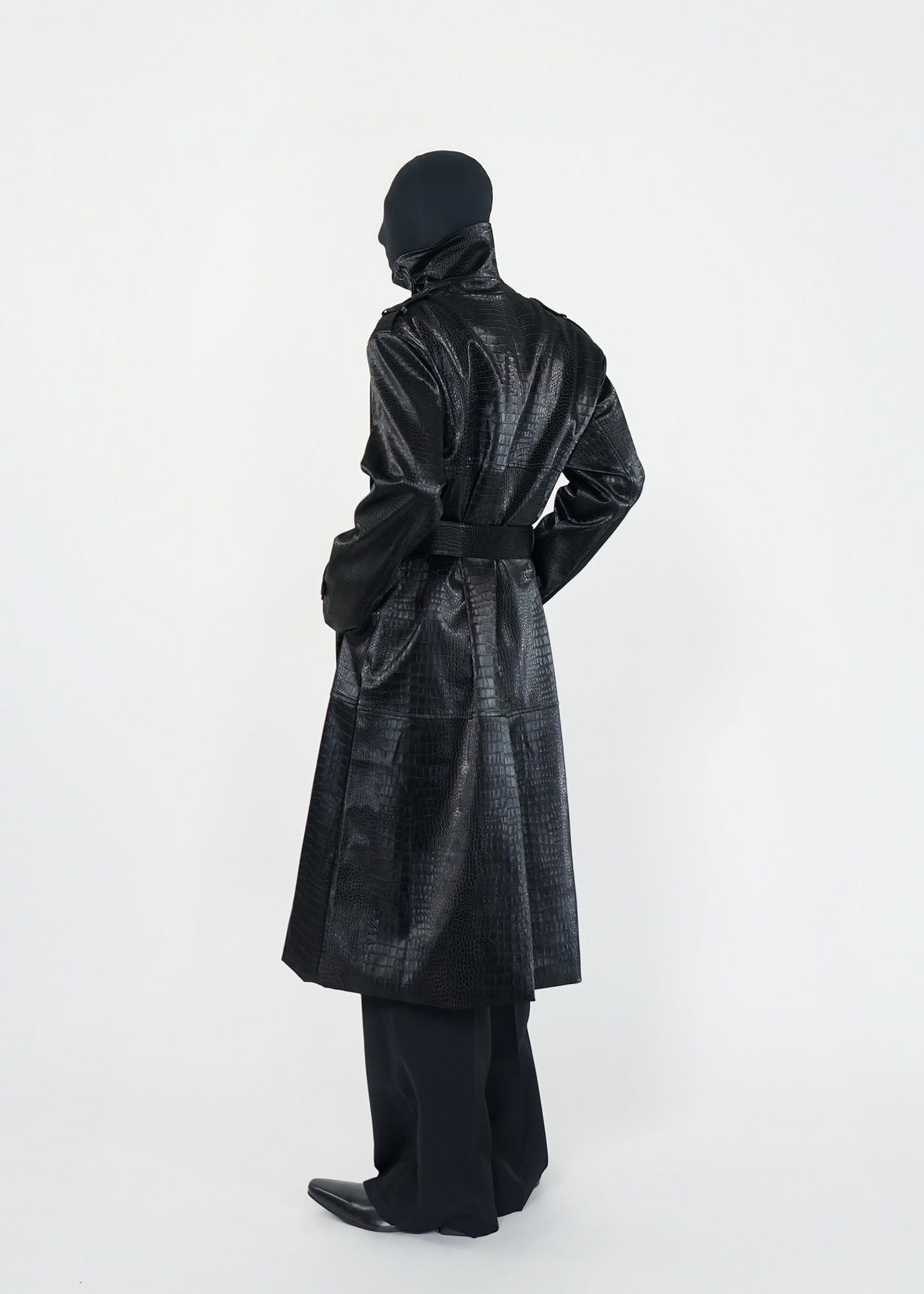High - Neck PU Trench Coat - Rick Circus