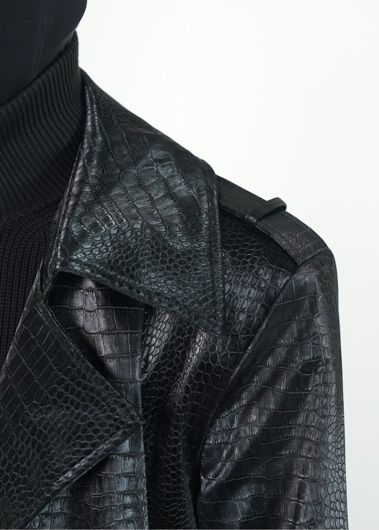 High - Neck PU Trench Coat - Rick Circus