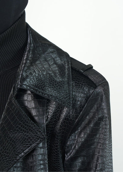 High - Neck PU Trench Coat - Rick Circus