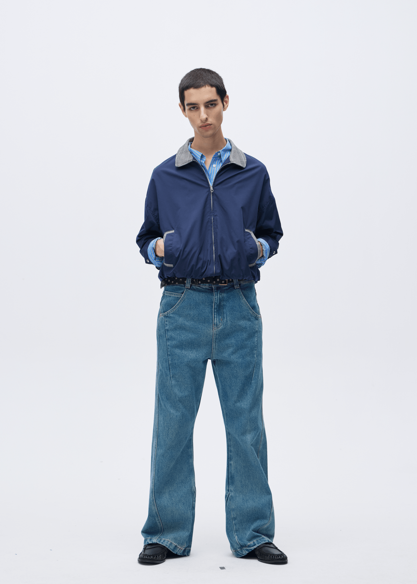 Houndstooth Panel Harrington Jacket - Rick Circus