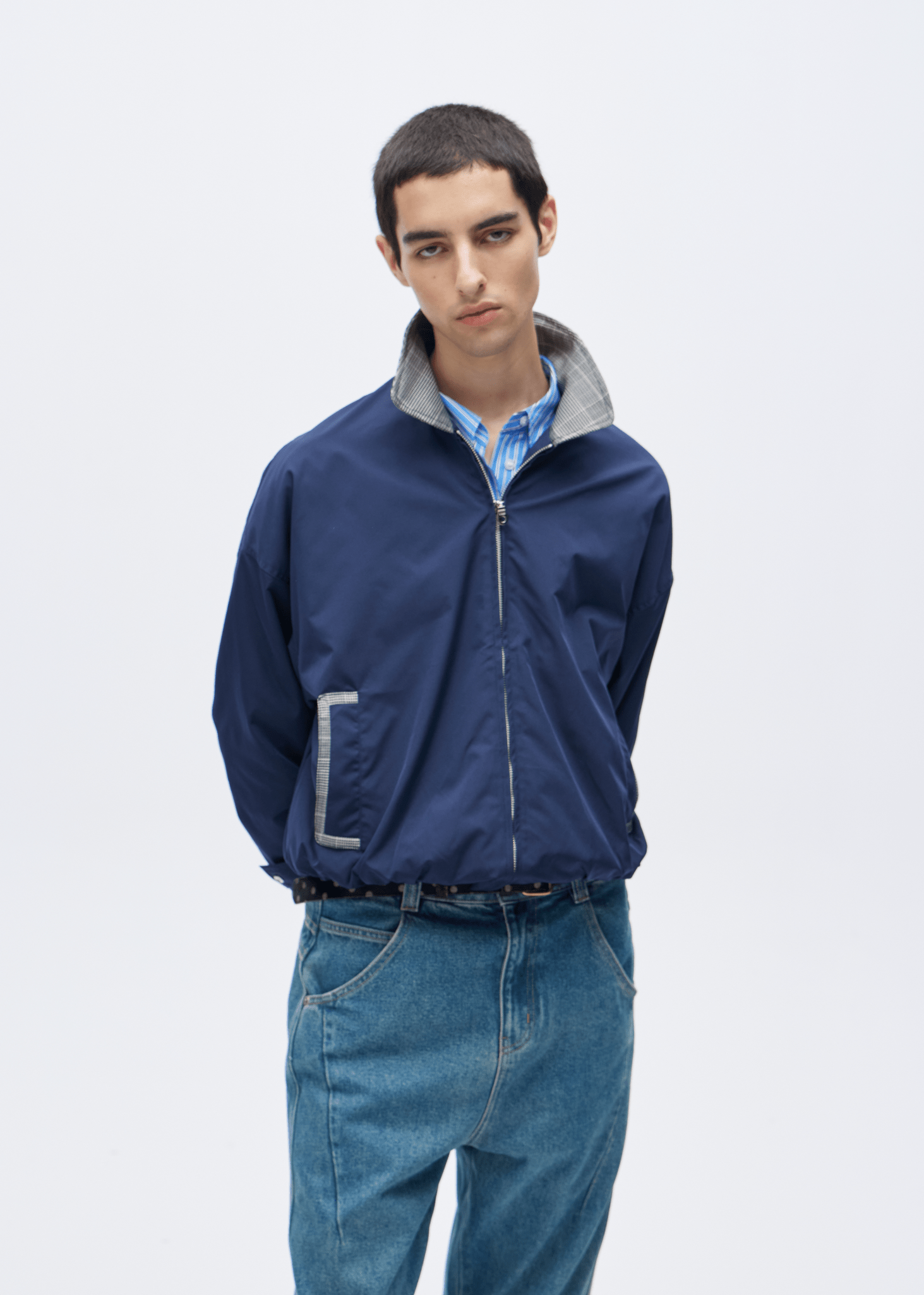 Houndstooth Panel Harrington Jacket - Rick Circus