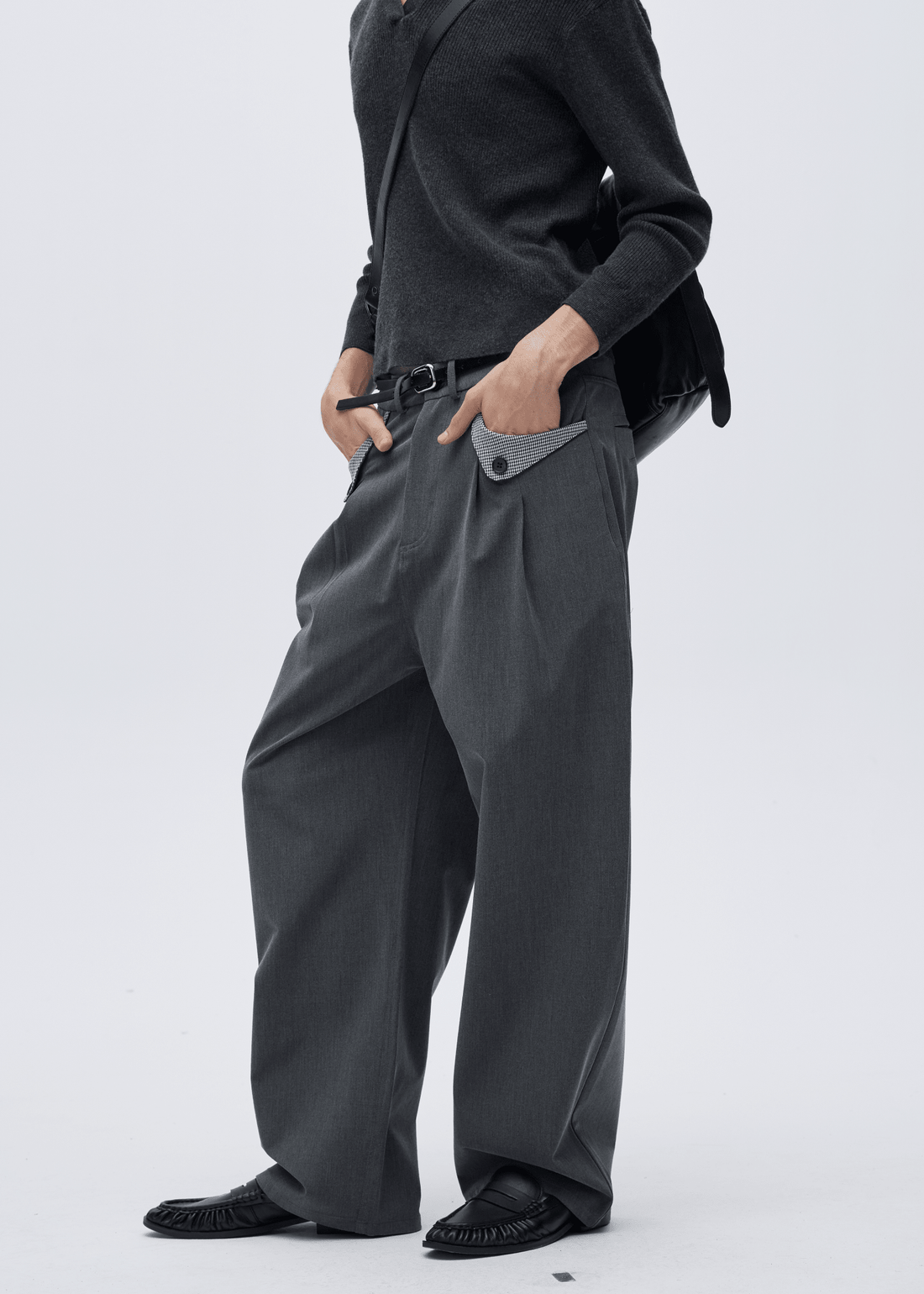 Houndstooth Pocket Wide - Leg Dress Pants - Rick Circus