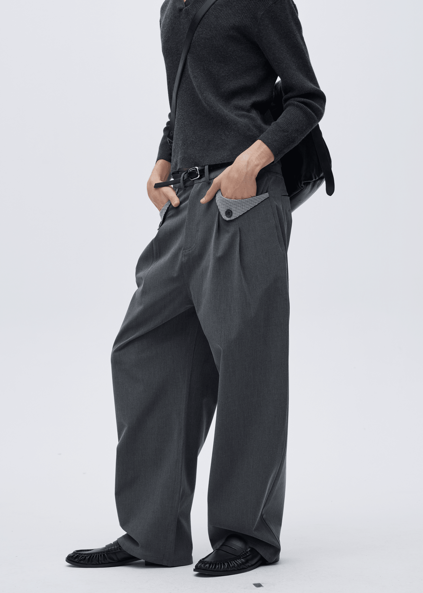 Houndstooth Pocket Wide - Leg Dress Pants - Rick Circus