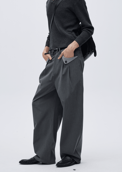 Houndstooth Pocket Wide - Leg Dress Pants - Rick Circus