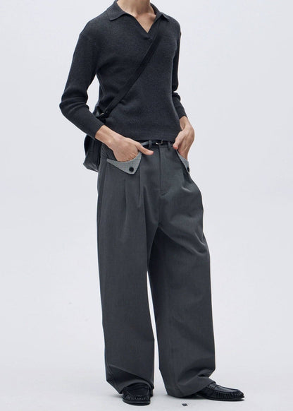 Houndstooth Pocket Wide - Leg Dress Pants - Rick Circus