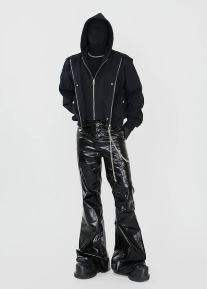 Layered Cropped Hoodie Jacket - Rick Circus
