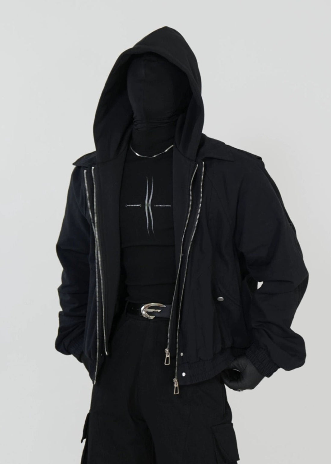 Layered Cropped Hoodie Jacket - Rick Circus