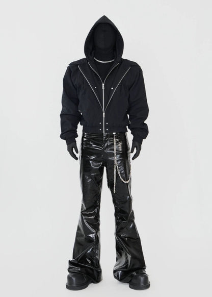 Layered Cropped Hoodie Jacket - Rick Circus