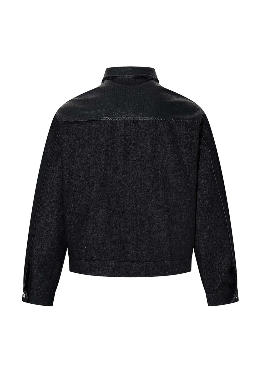 Leather Panel Denim Jacket - Rick Circus