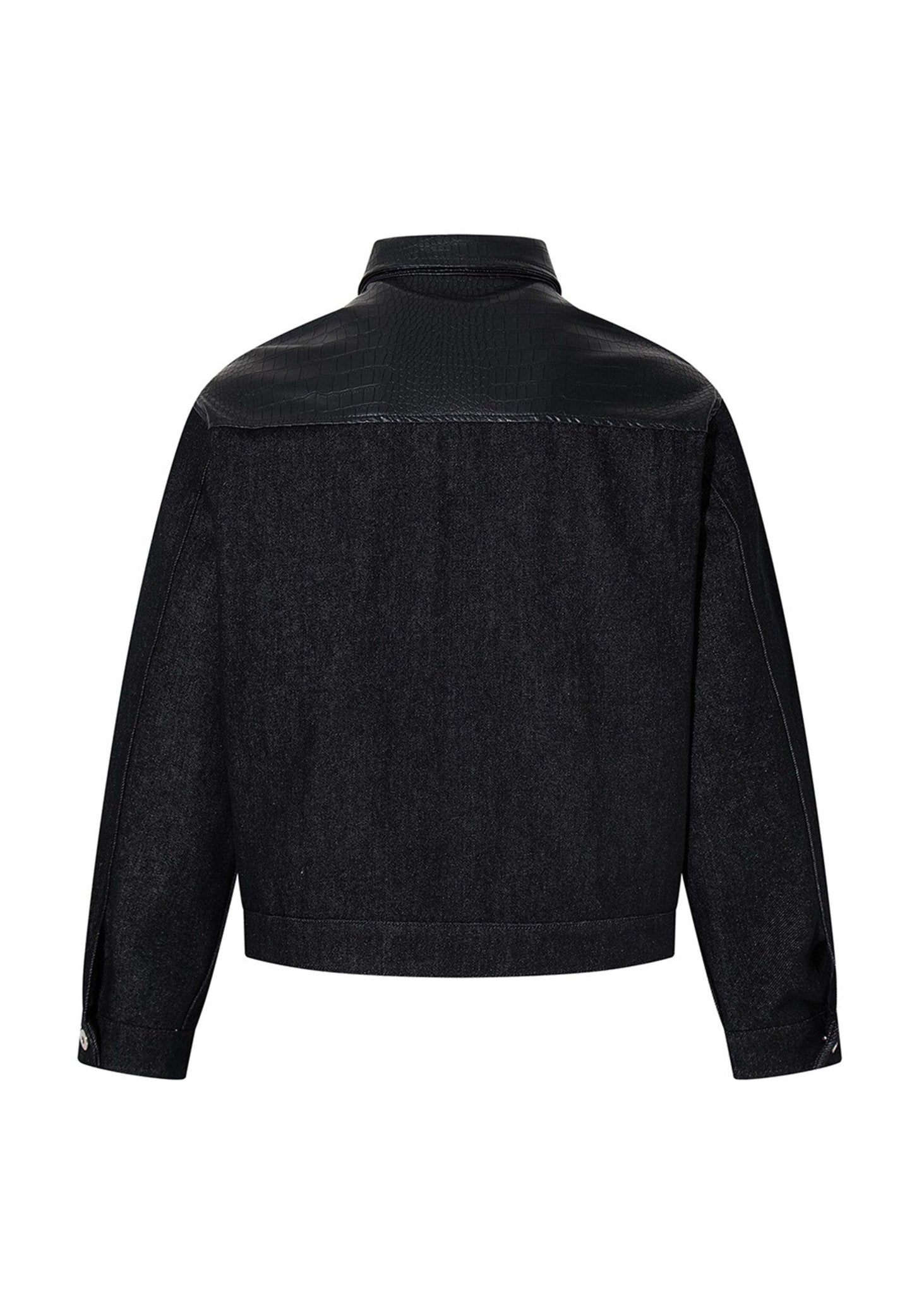 Leather Panel Denim Jacket - Rick Circus