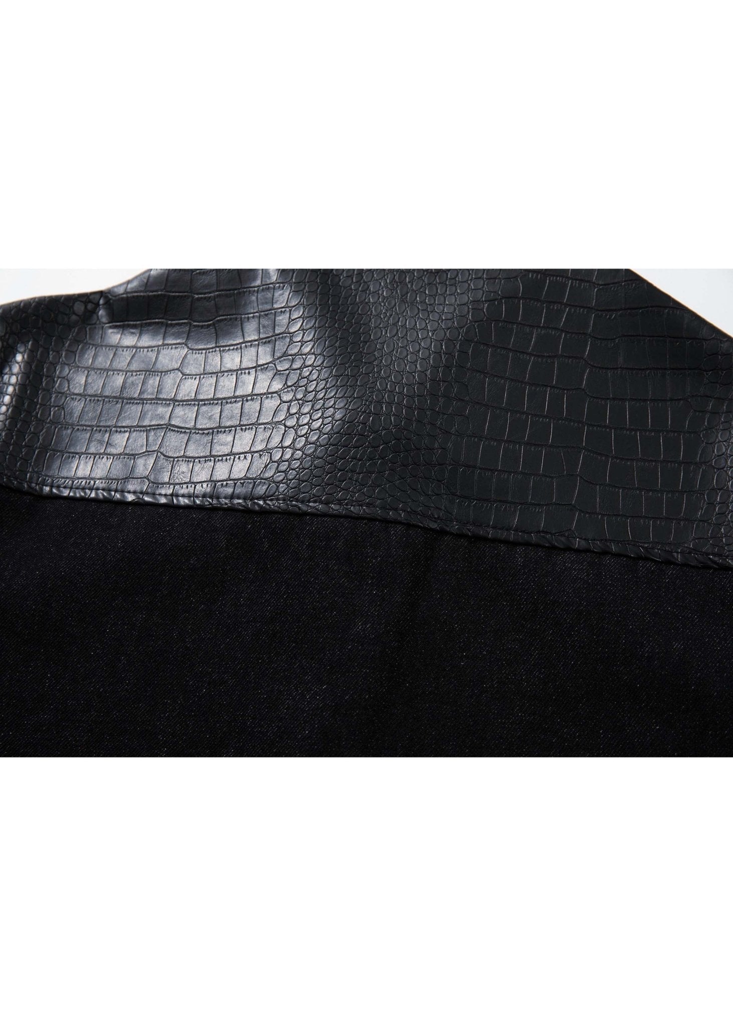 Leather Panel Denim Jacket - Rick Circus