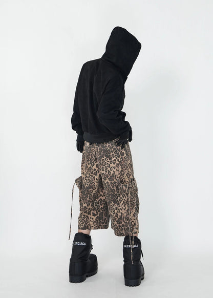 Leopard Lined Double - Zip Hooded Jacket - Rick Circus
