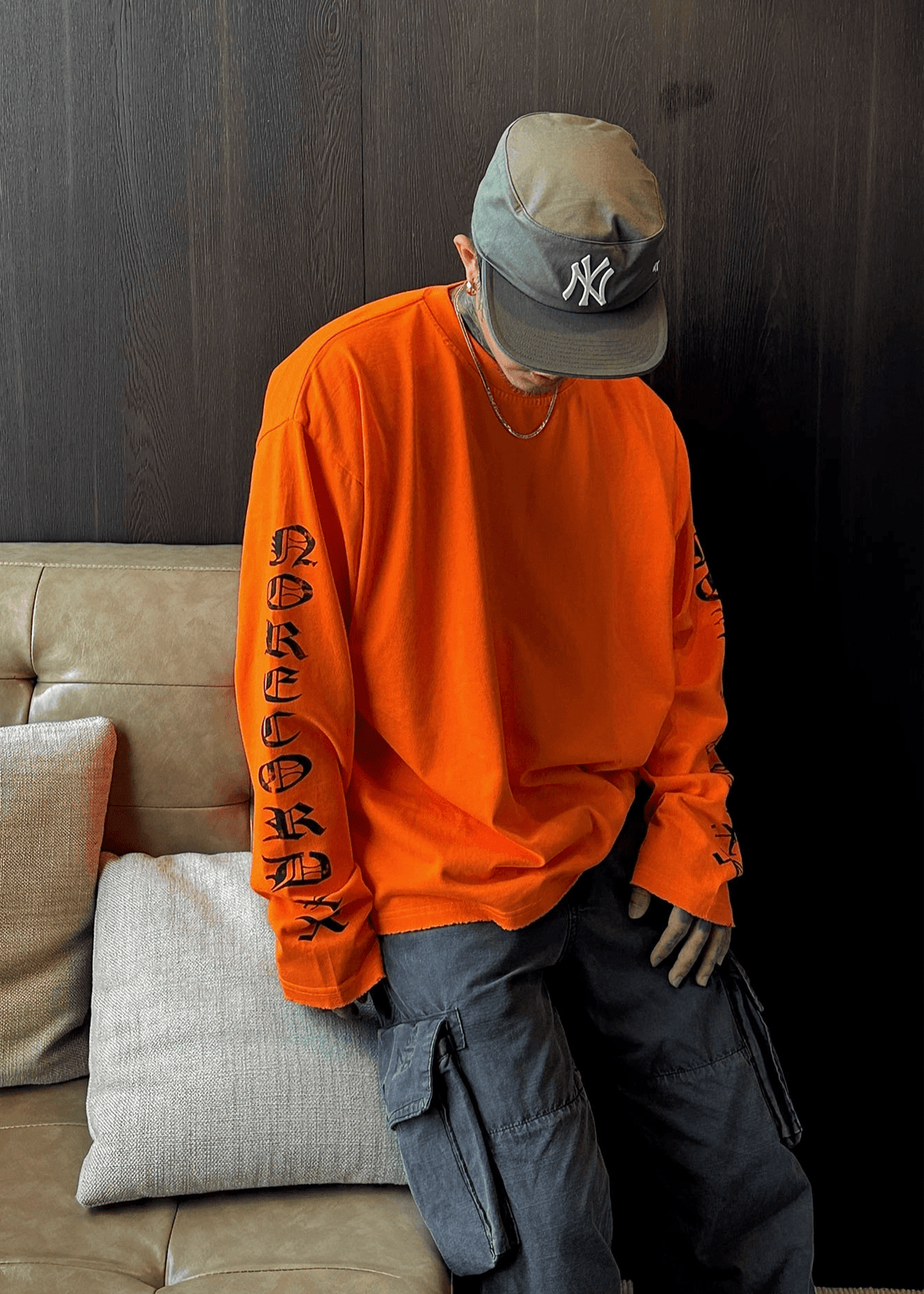 Letter Print Long Sleeve T-Shirt - Rick Circus