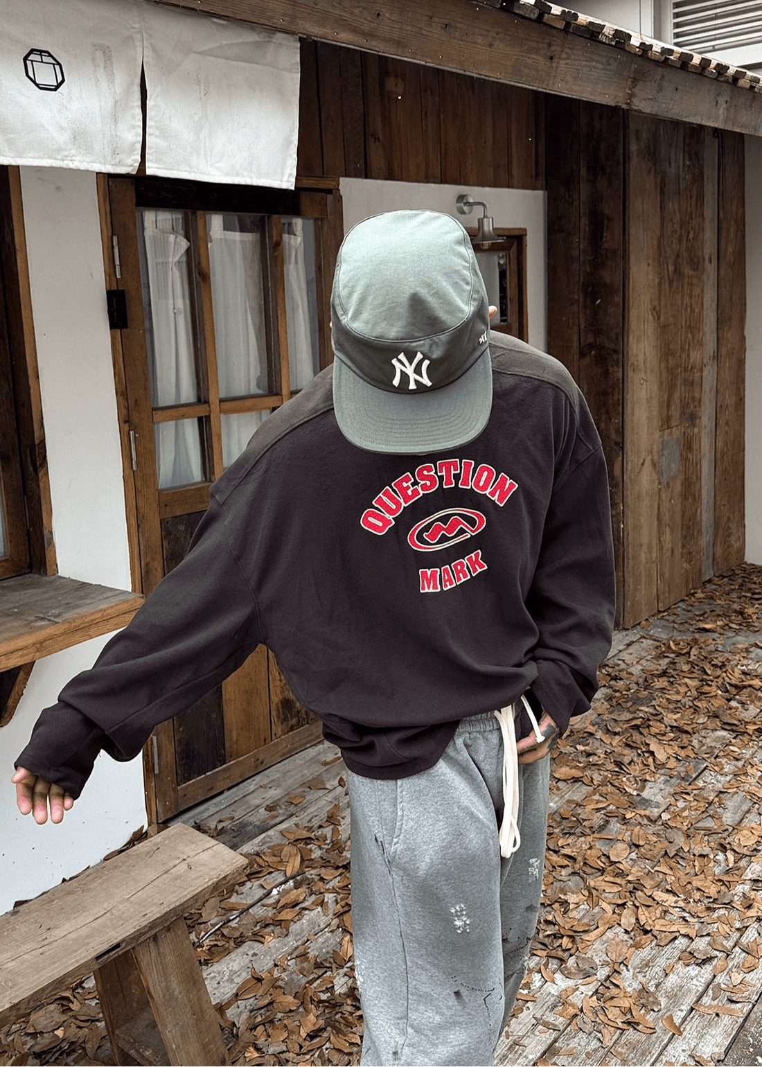 Letter Print Oversized Long Sleeve Tee - Rick Circus