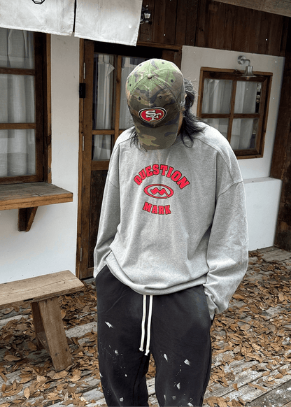 Letter Print Oversized Long Sleeve Tee - Rick Circus