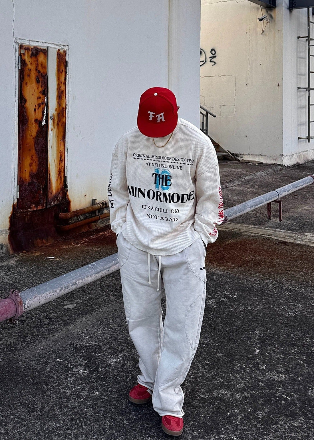 Letter Print Waffle Texture Sweatshirts - Rick Circus