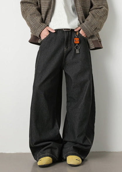Loose Dark Denim Wide - Leg Jeans - Rick Circus