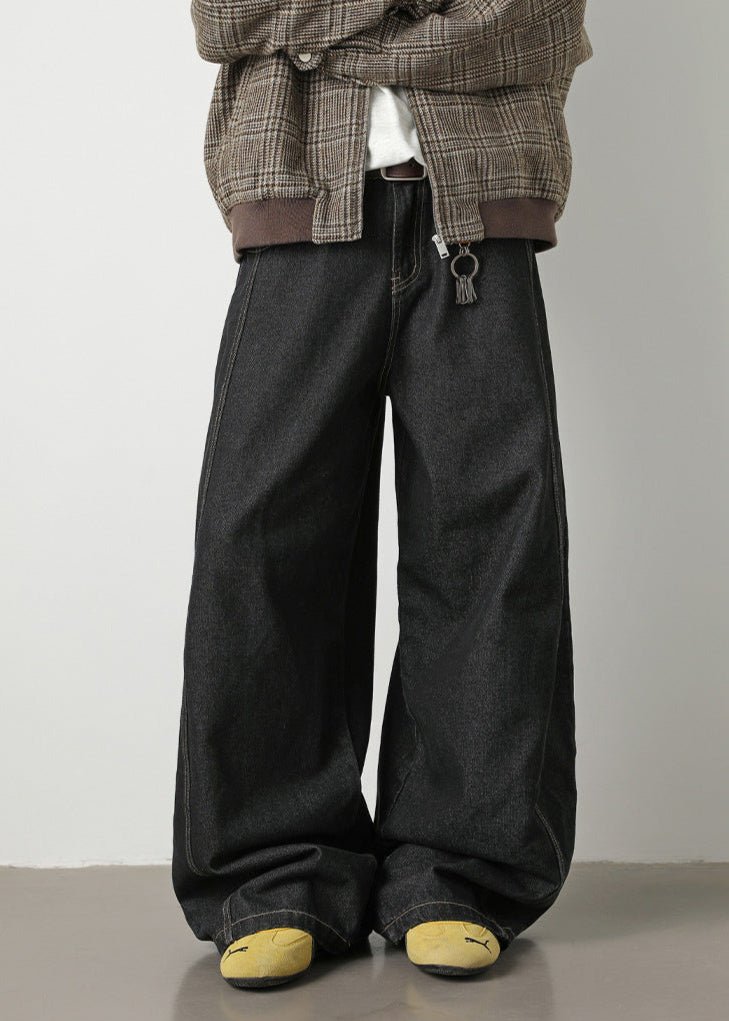 Loose Dark Denim Wide - Leg Jeans - Rick Circus