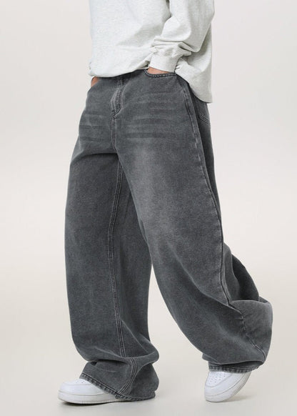 Loose Fit Washed Wide - Leg Jeans - Rick Circus