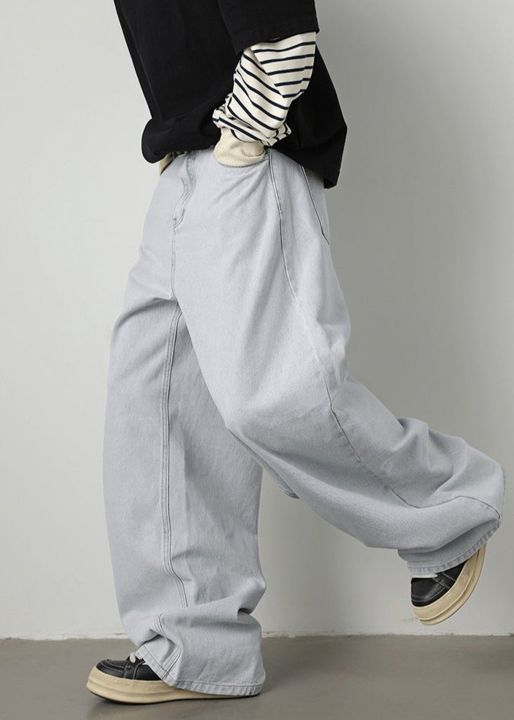 Loose Fit Washed Wide - Leg Jeans - Rick Circus