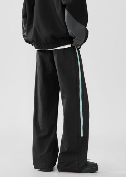 Loose Fit Wide - Leg Sweatpants with Contrast Stripes - Rick Circus