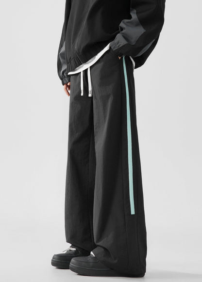 Loose Fit Wide - Leg Sweatpants with Contrast Stripes - Rick Circus