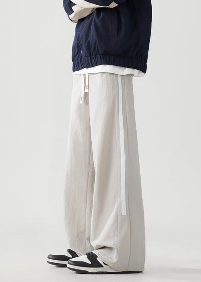 Loose Fit Wide - Leg Sweatpants with Contrast Stripes - Rick Circus