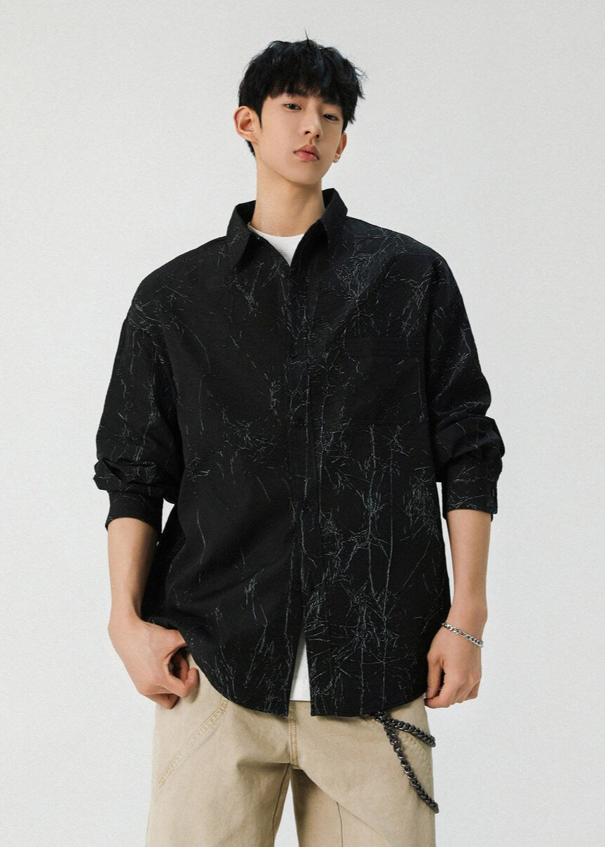 Marble Pattern Button - Up Shirt - Rick Circus
