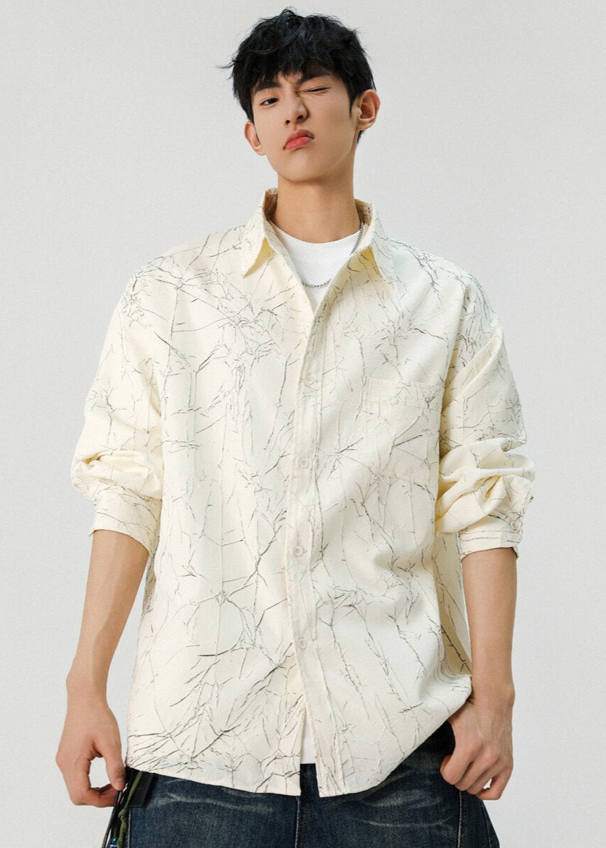 Marble Pattern Button - Up Shirt - Rick Circus