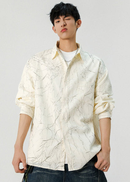 Marble Pattern Button - Up Shirt - Rick Circus