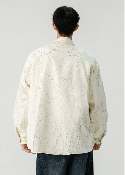 Marble Pattern Button - Up Shirt - Rick Circus