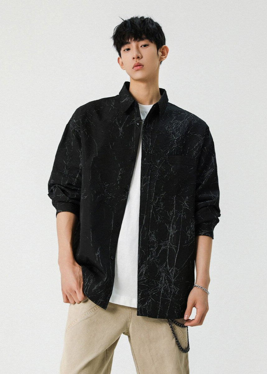 Marble Pattern Button - Up Shirt - Rick Circus