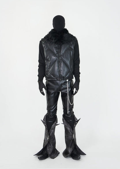 Matte PU Padded Vest - Rick Circus