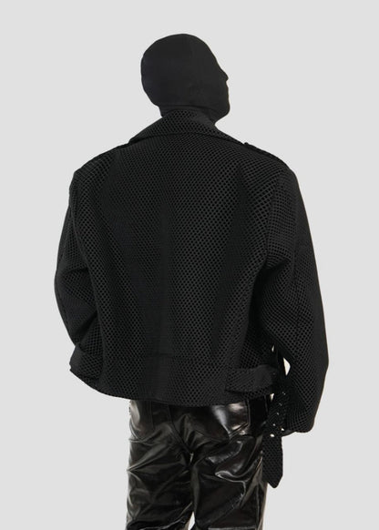 Mesh Paneled Cropped Jacket - Rick Circus