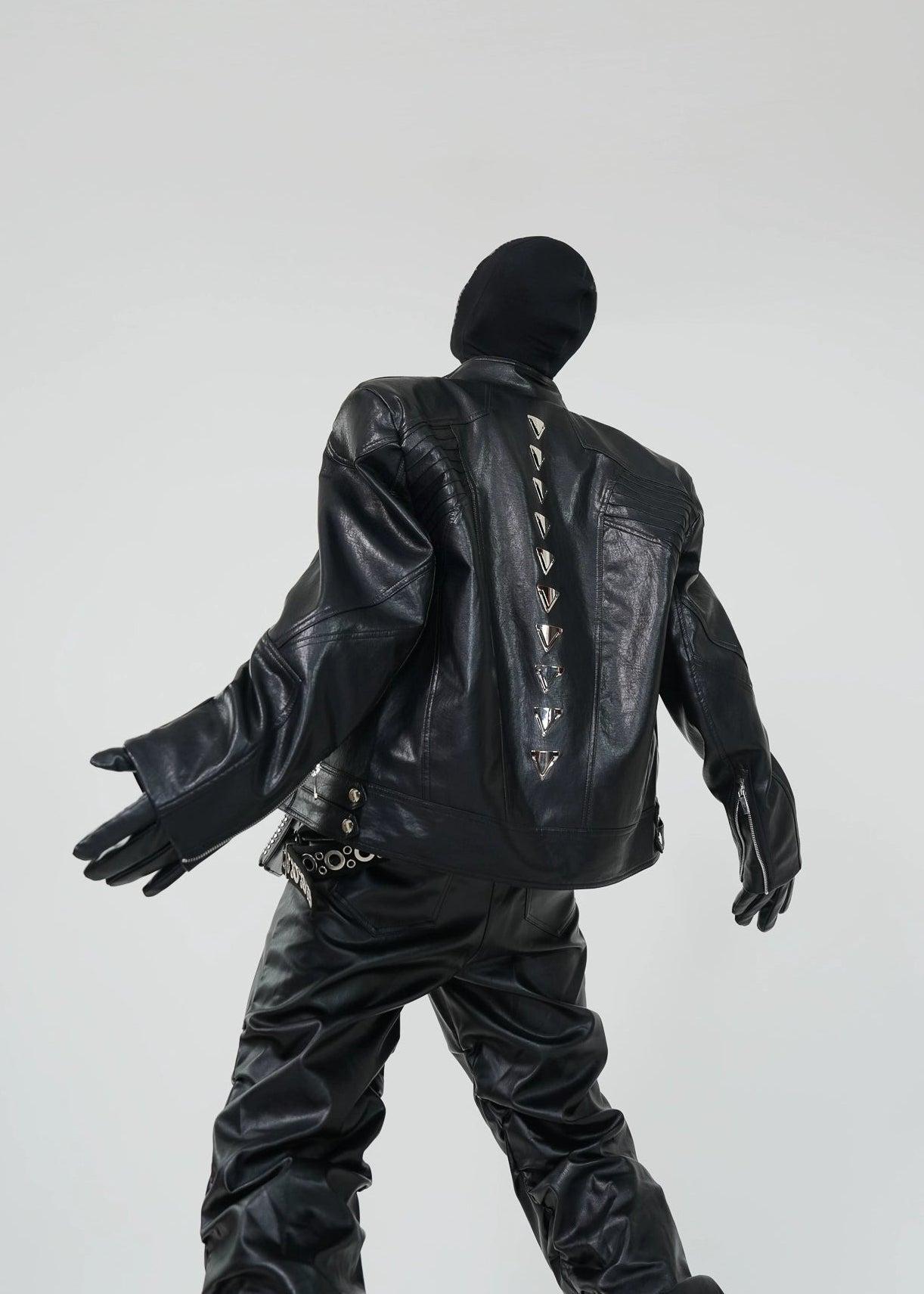 Metal Spine PU Leather Jacket - Rick Circus