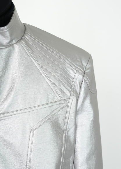 Metal Spine PU Leather Jacket - Rick Circus