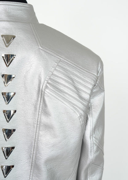 Metal Spine PU Leather Jacket - Rick Circus