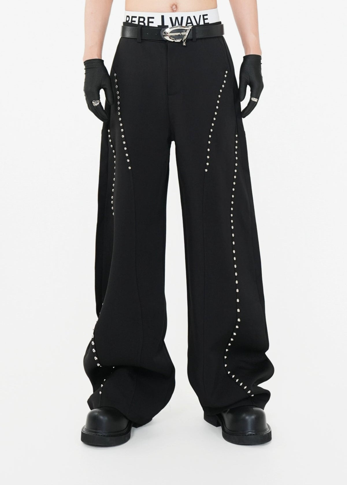 Metal Studded Blade - Cut Trousers - Rick Circus