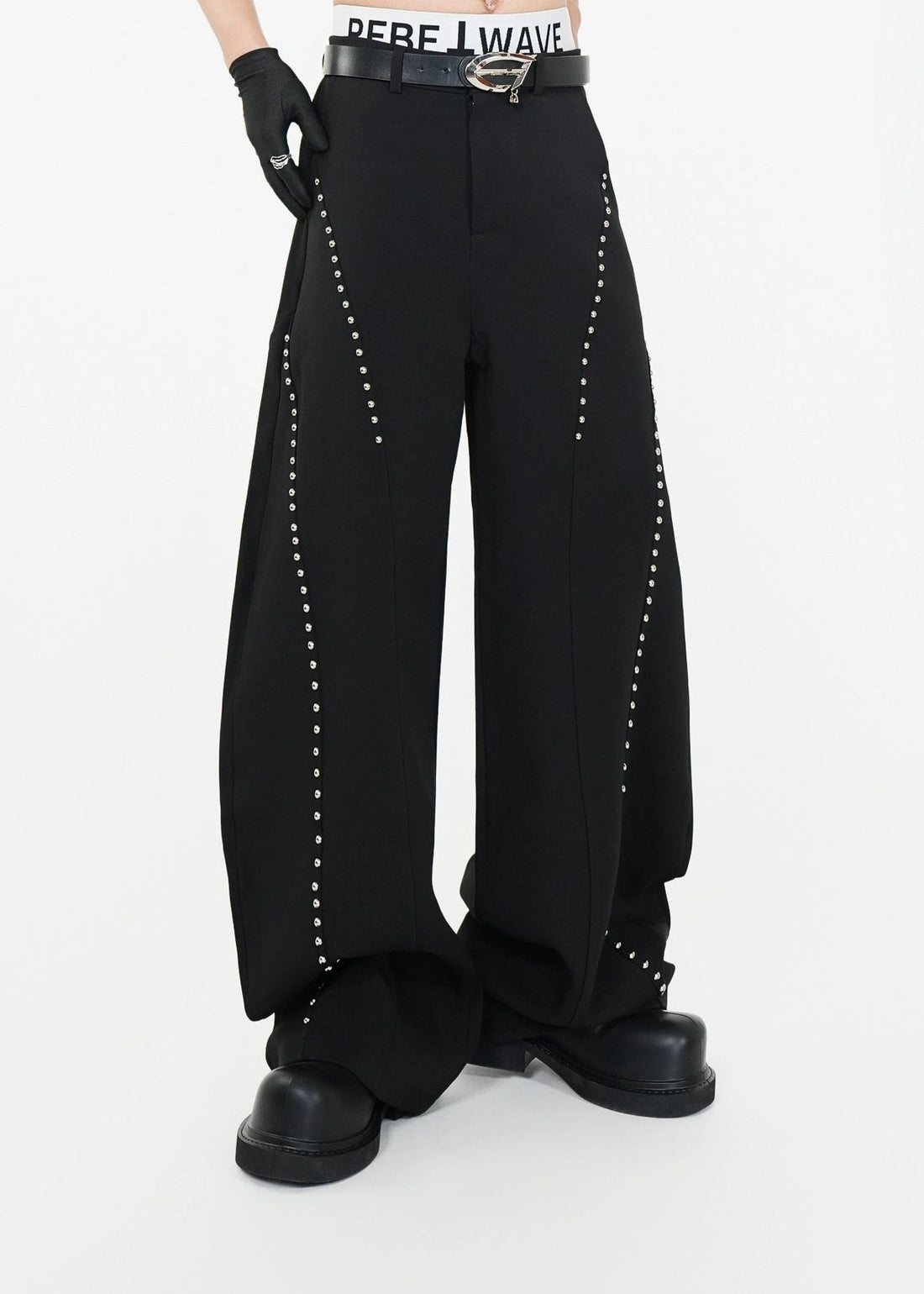 Metal Studded Blade - Cut Trousers - Rick Circus