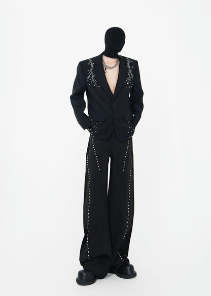 Metal Studded Blade - Cut Trousers - Rick Circus