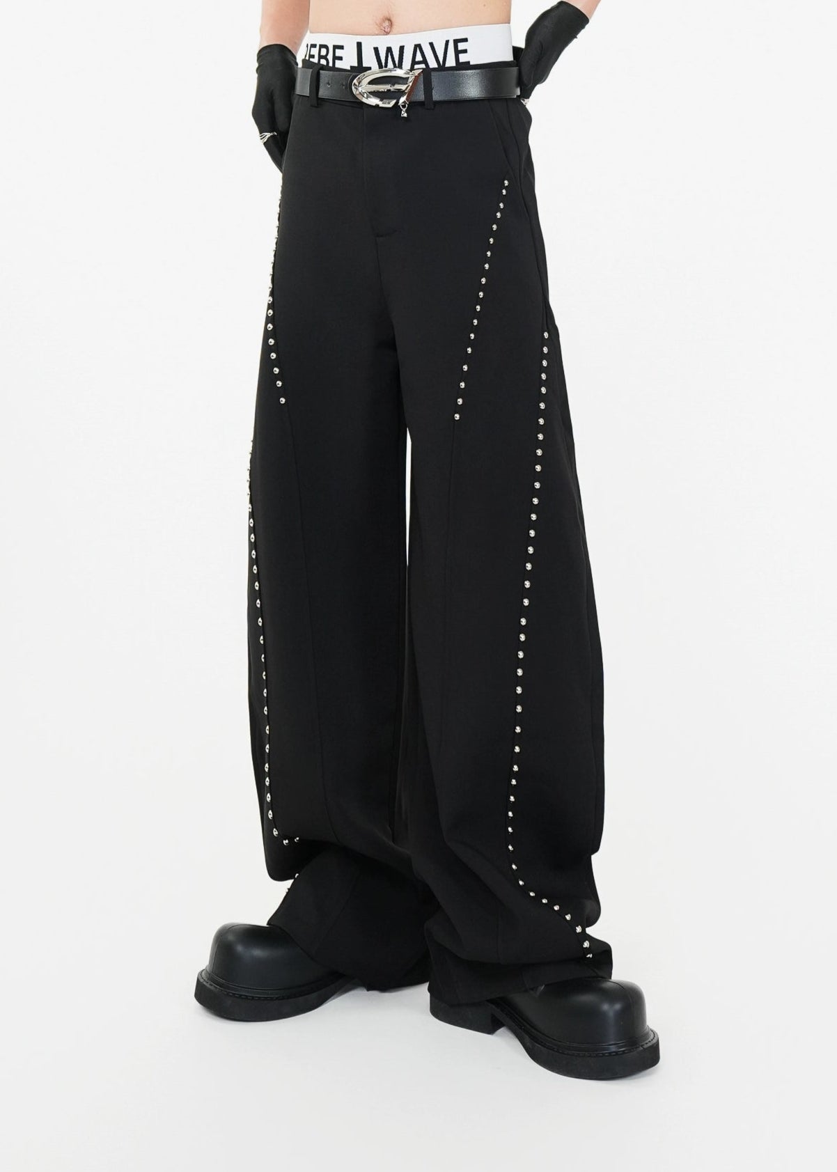 Metal Studded Blade - Cut Trousers - Rick Circus
